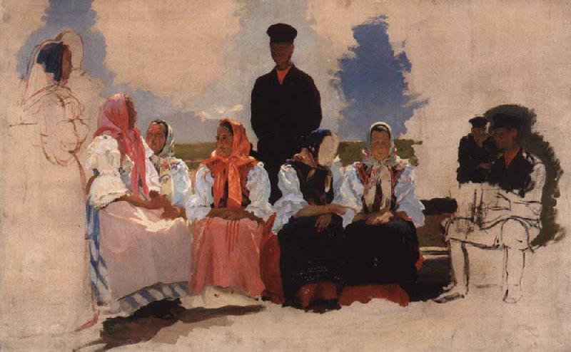 Andrei Ryabushkin Sonntag in der Gemeinde oil painting picture